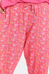Zivame True Curv Floral Pop Woven Pyjama Set - Coral Paradise — thumbnail 6